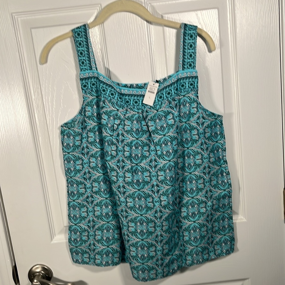 Talbots Vibrant Blue Patterned Tank Top - Picture 3 of 4